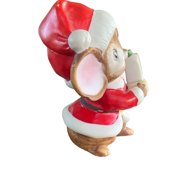 🚩SOLD🚩 Vintage Christmas HOMCO Santa Mouse Figurine - Picture 5 of 11